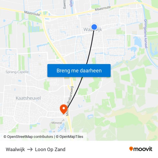 Waalwijk to Loon Op Zand map