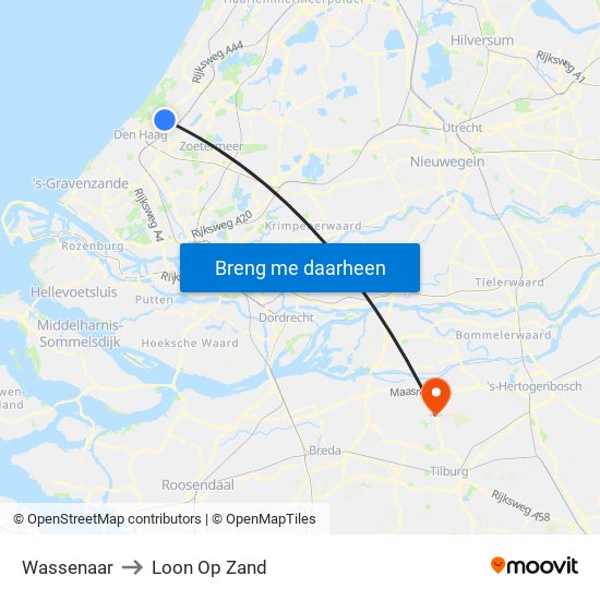 Wassenaar to Loon Op Zand map