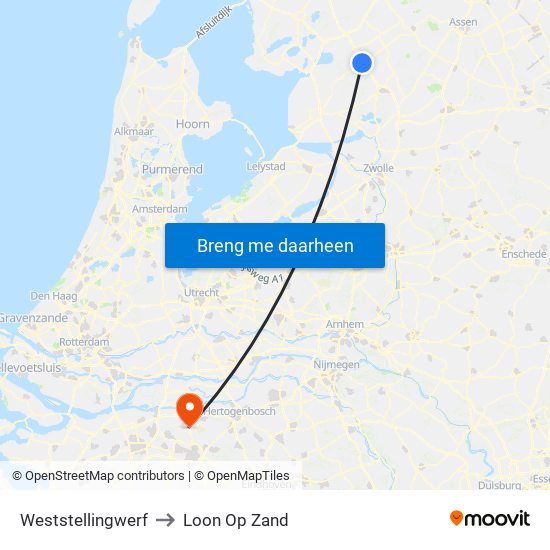 Weststellingwerf to Loon Op Zand map