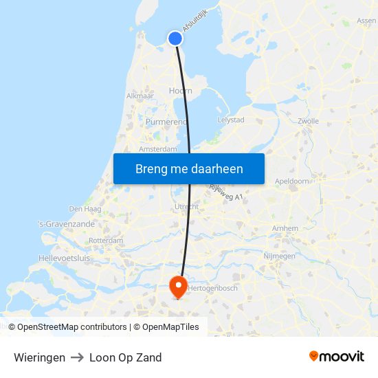 Wieringen to Loon Op Zand map