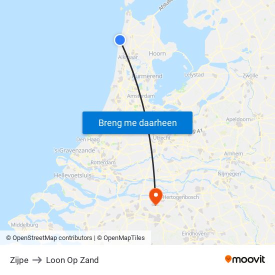 Zijpe to Loon Op Zand map
