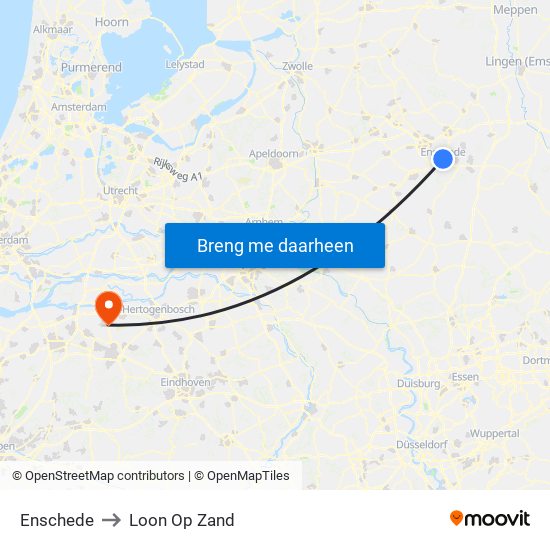 Enschede to Loon Op Zand map