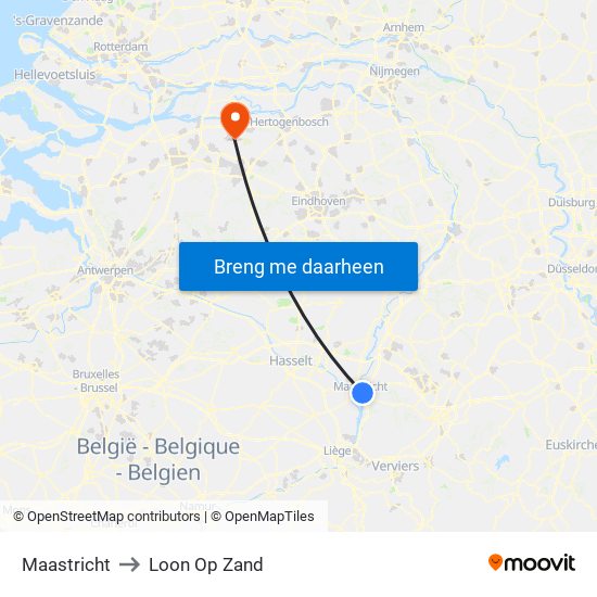 Maastricht to Loon Op Zand map
