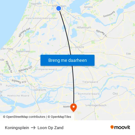 Koningsplein to Loon Op Zand map