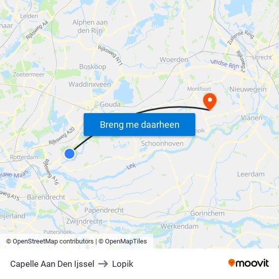 Capelle Aan Den Ijssel to Lopik map