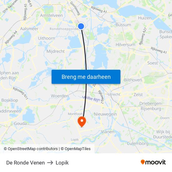 De Ronde Venen to Lopik map