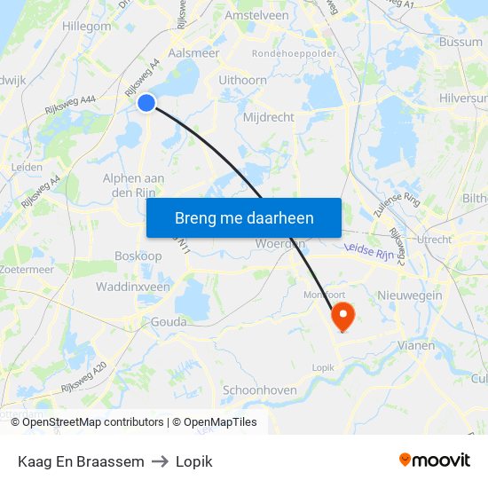 Kaag En Braassem to Lopik map