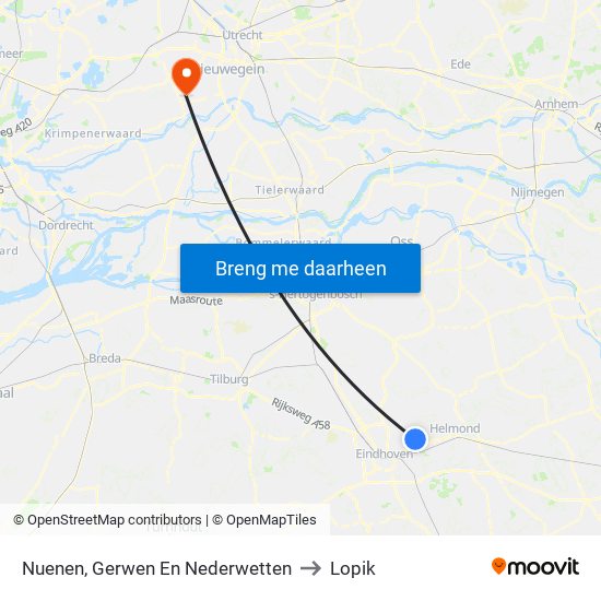 Nuenen, Gerwen En Nederwetten to Lopik map