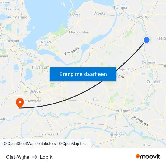 Olst-Wijhe to Lopik map