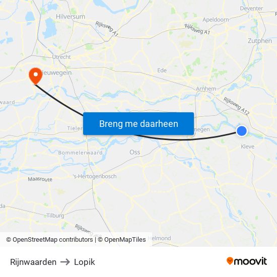 Rijnwaarden to Lopik map