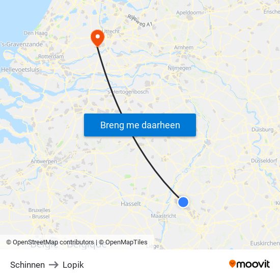Schinnen to Lopik map