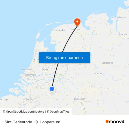 Sint-Oedenrode to Loppersum map