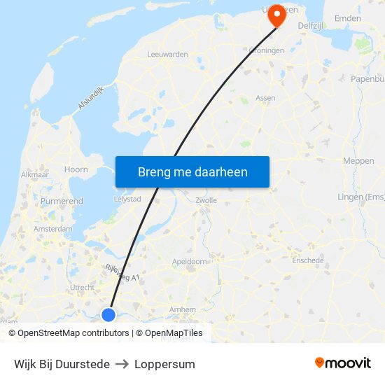Wijk Bij Duurstede to Loppersum map