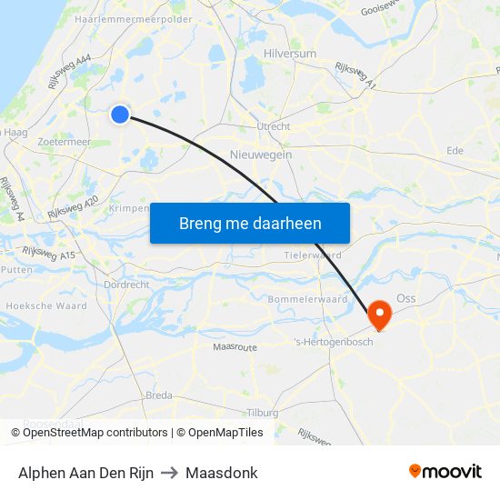 Alphen Aan Den Rijn to Maasdonk map