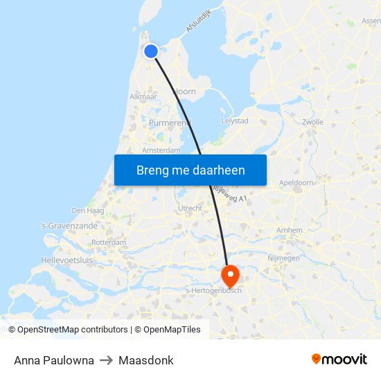 Anna Paulowna to Maasdonk map