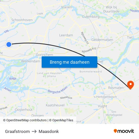 Graafstroom to Maasdonk map