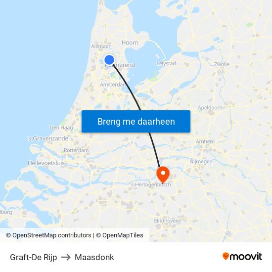 Graft-De Rijp to Maasdonk map