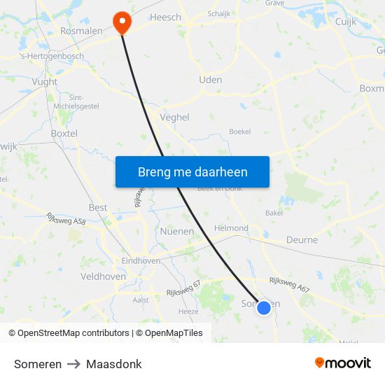 Someren to Maasdonk map