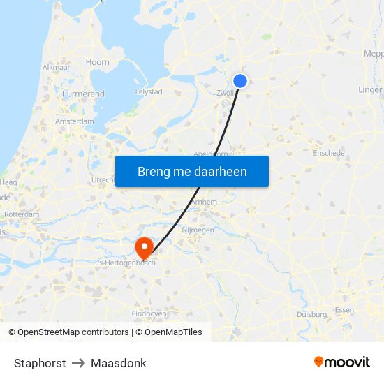 Staphorst to Maasdonk map