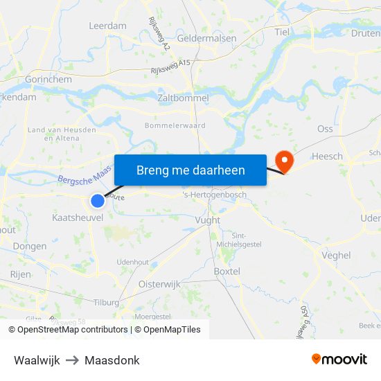 Waalwijk to Waalwijk map