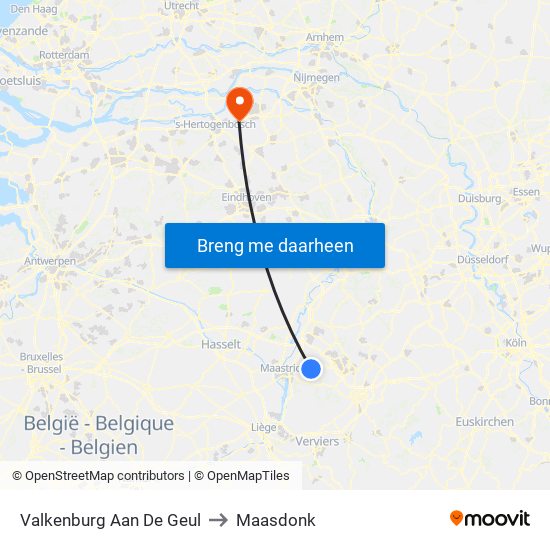Valkenburg Aan De Geul to Maasdonk map