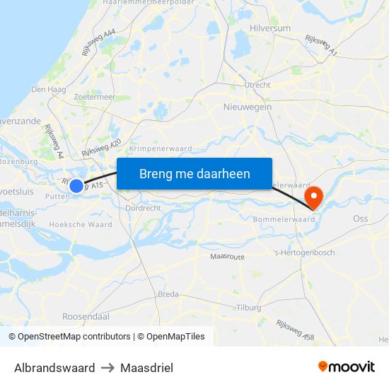 Albrandswaard to Maasdriel map