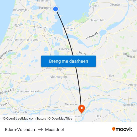 Edam-Volendam to Maasdriel map
