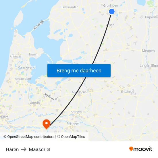 Haren to Maasdriel map