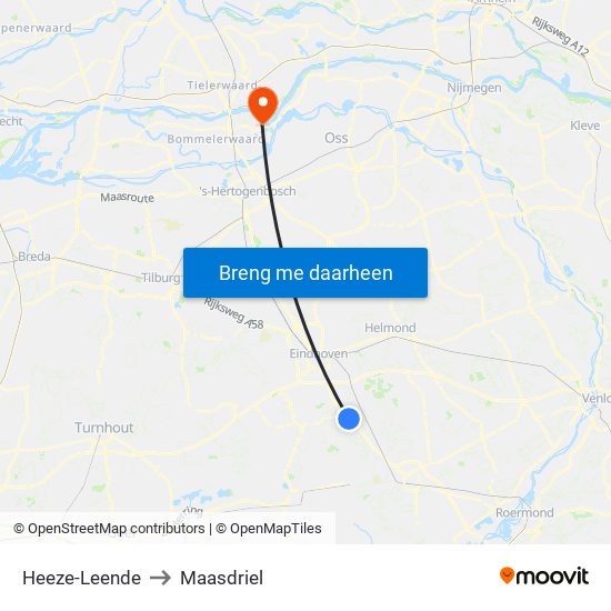 Heeze-Leende to Maasdriel map