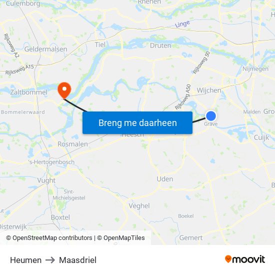 Heumen to Maasdriel map