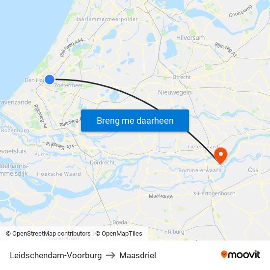 Leidschendam-Voorburg to Maasdriel map