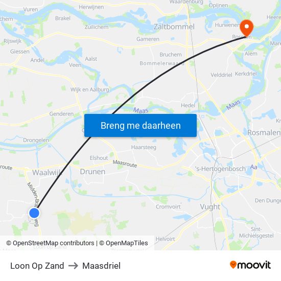 Loon Op Zand to Maasdriel map