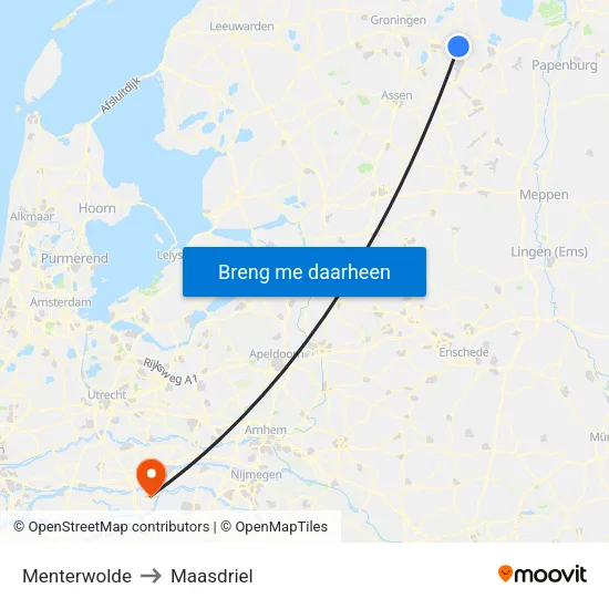 Menterwolde to Maasdriel map