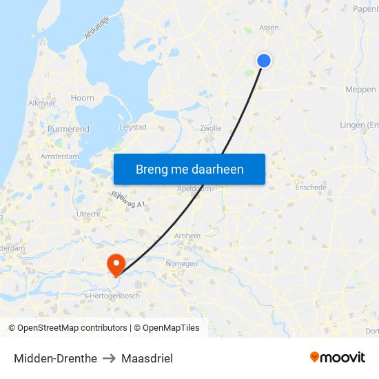 Midden-Drenthe to Maasdriel map