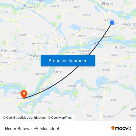 Neder-Betuwe to Maasdriel map