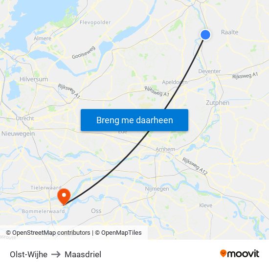 Olst-Wijhe to Maasdriel map