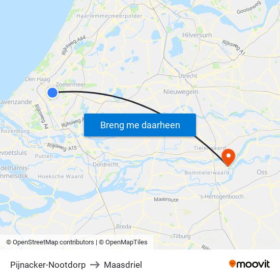 Pijnacker-Nootdorp to Maasdriel map