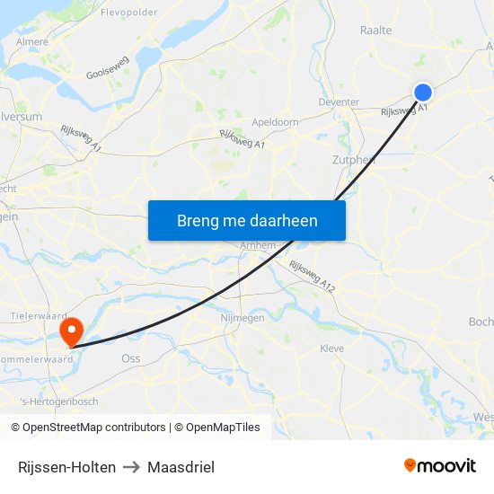 Rijssen-Holten to Maasdriel map