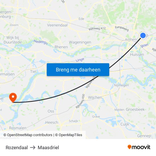 Rozendaal to Maasdriel map