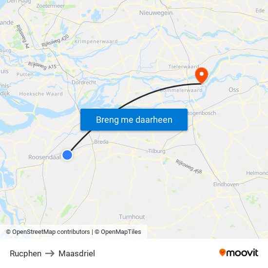 Rucphen to Maasdriel map