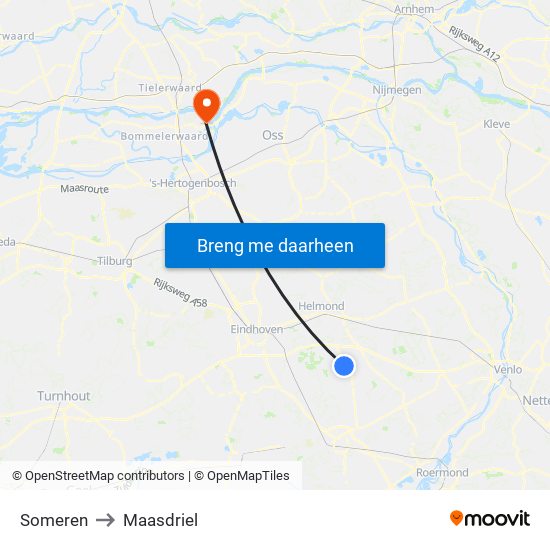 Someren to Maasdriel map
