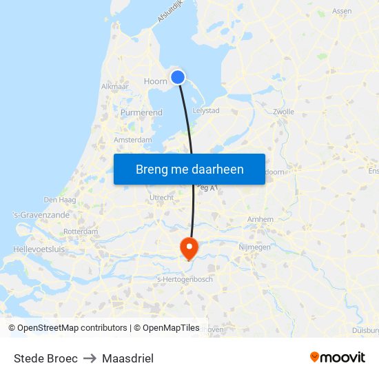 Stede Broec to Maasdriel map