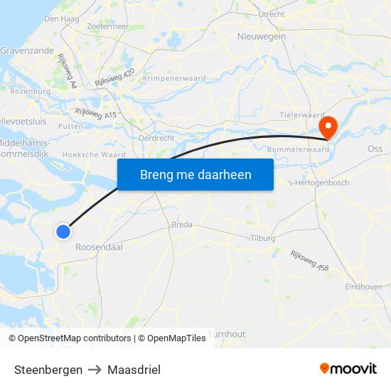 Steenbergen to Maasdriel map
