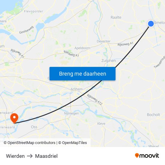 Wierden to Maasdriel map