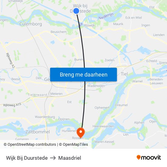 Wijk Bij Duurstede to Maasdriel map