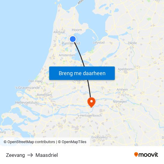 Zeevang to Maasdriel map
