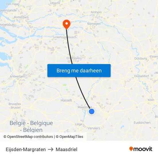 Eijsden-Margraten to Maasdriel map