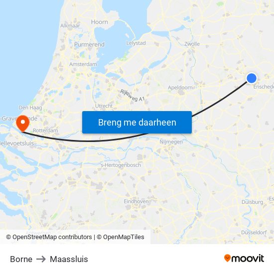 Borne to Maassluis map