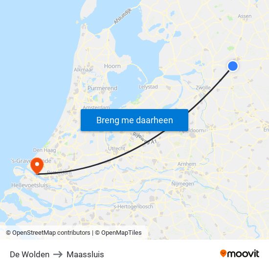 De Wolden to Maassluis map