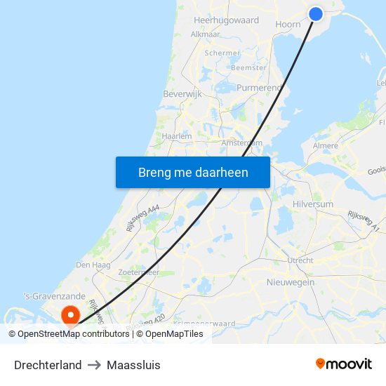 Drechterland to Maassluis map